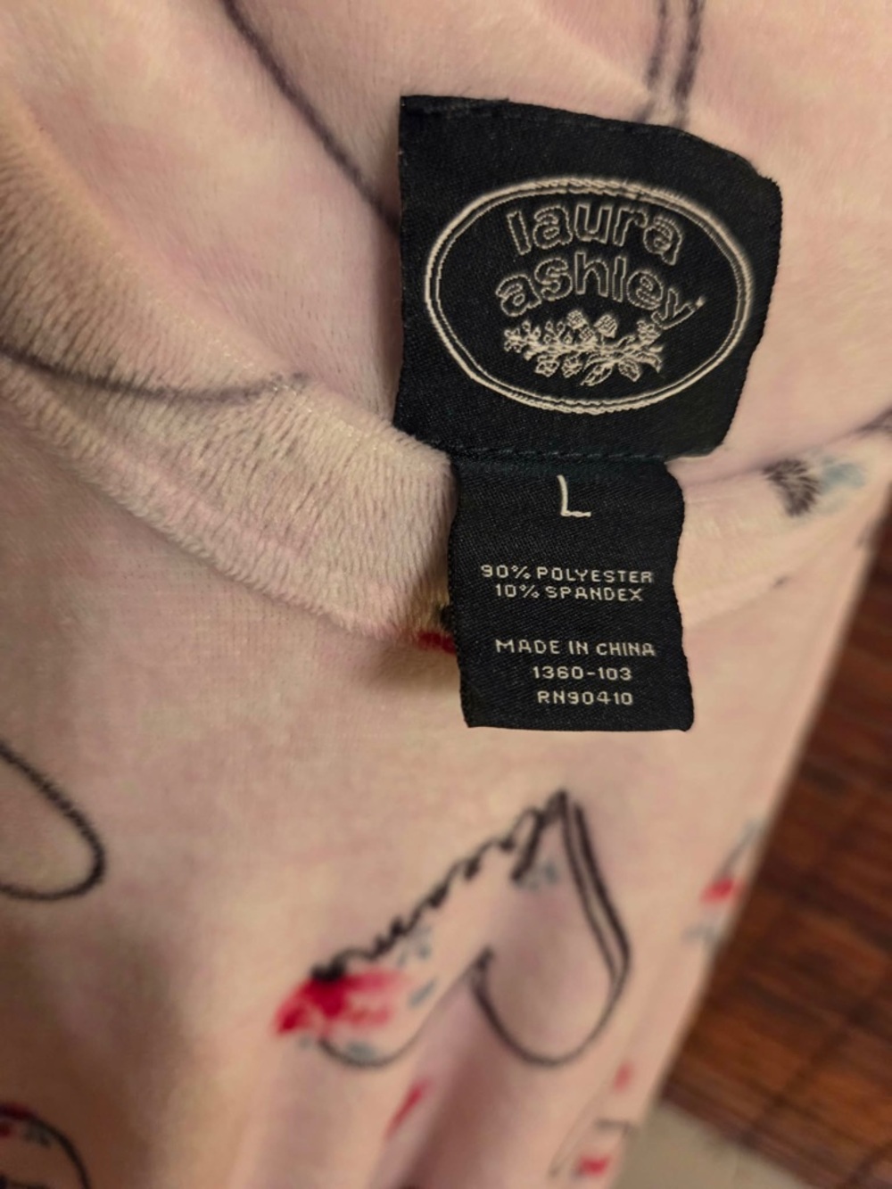 Laura Ashley Pink Floral Heart Long Sleeve Nightgown - Picture 2 of 3